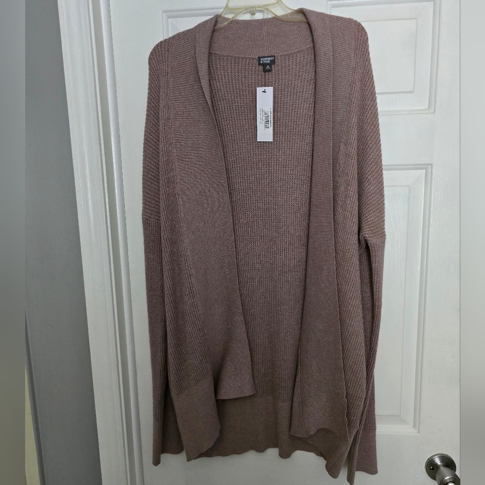 Summer & Rose Avalone Drape Front Thermal Cardigan